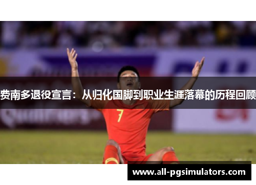 费南多退役宣言:从归化国脚到职业生涯落幕的历程回顾 费南多退役宣言:从归化国脚到职业生涯落幕的历程回顾